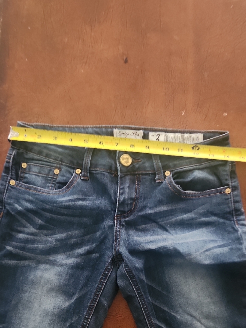 Indigo Rein Women's Distressed Blue Boyfriend Jeans - Picture 6 of 6
